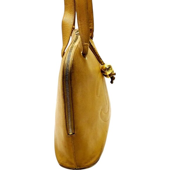 175634AX (S6) Chanel Shoulder Bag Mustard Caviar Skin - Picture 4 of 9